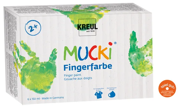 KREUL Mucki Fingerfarbe, 6 x 150 ml