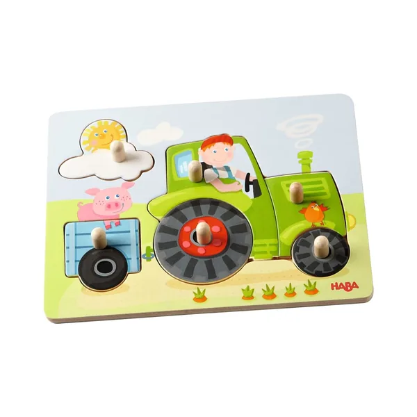 HABA Greifpuzzle Peters Bauernhof, 6 Teile (Holz)