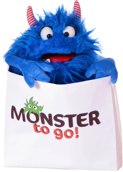 Living Puppets Monster-Handpuppe Schmackes (blau), 35 cm
