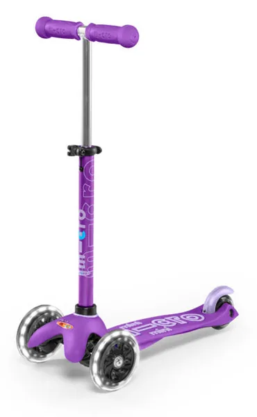 Micro Mini Micro Deluxe LED, Lila (MMD141, Kinderroller, 3 Räder)
